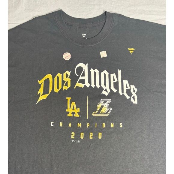 Los Angeles 2020 Men's LA Dodgers Lakers Dos Angeles Championship Shirt XL - Picture 3 of 5